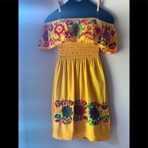 Handmade Artesanal | Dresses | Vestido Amarillo Mexicano Campesino Size Xs  | Poshmark